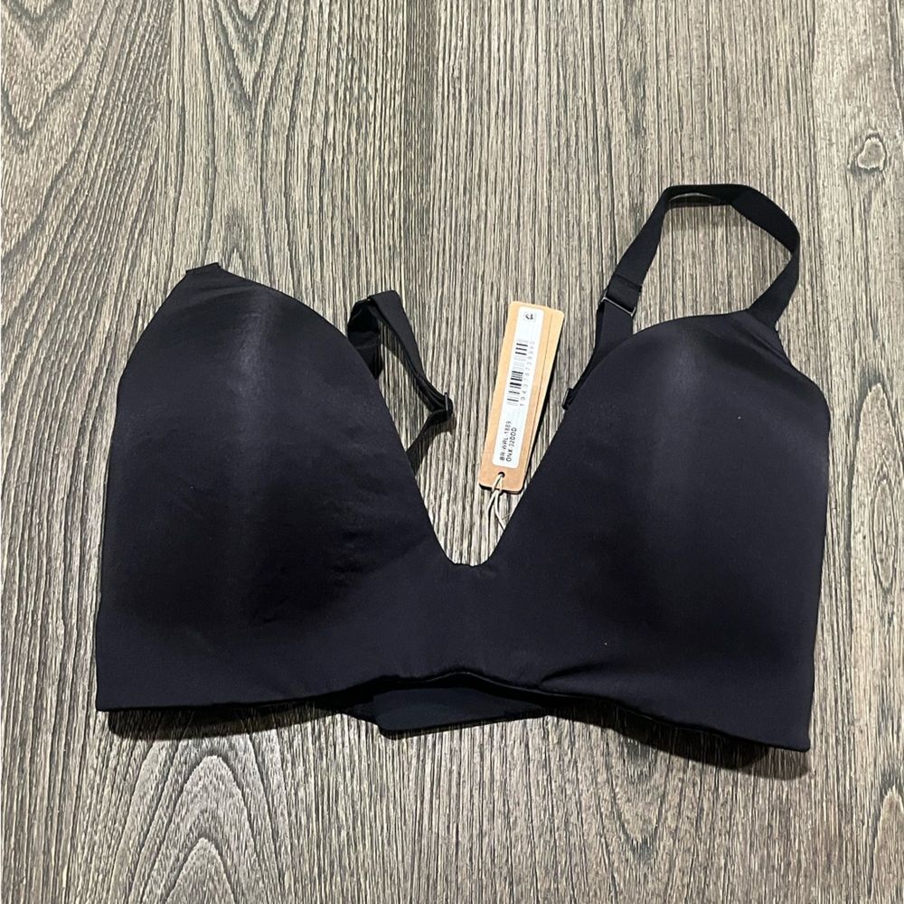 NWT Skims Wireless Form T-shirt Demi Bra Black Onyx 32DDD